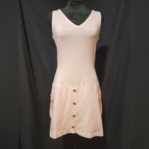 Versus Gianna Versace Pink and White Stripe Dress Size 28/42